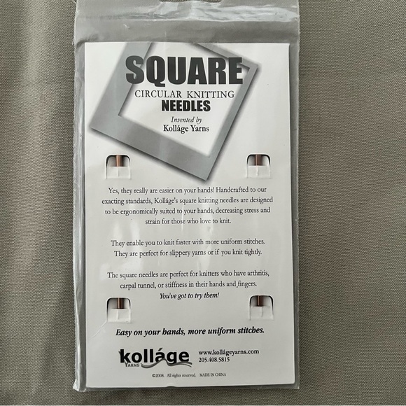 Kollage Square Circular Knitting Needles US 4 / 3.5 mm - 40” - Picture 2 of 4